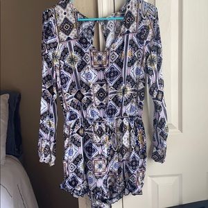 Long Sleeve Open Back Romper